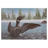 LL-ST - Signed & Numbered Print - Bill Vetruba Framed Loon Artwork