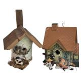 LL-ST - Bird Feeder Set - Copper Roof Birdhouse, Birch Feeder, Bird Ornaments & Nest (Lot of 5)