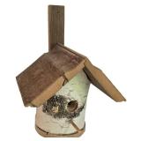 LL-ST - Bird Feeder Set - Copper Roof Birdhouse, Birch Feeder, Bird Ornaments & Nest (Lot of 5)