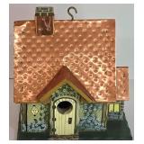 LL-ST - Bird Feeder Set - Copper Roof Birdhouse, Birch Feeder, Bird Ornaments & Nest (Lot of 5)