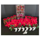 LL-ST - Christmas Napkin Rings Mixed Lot - Drum, Poinsettia, Holly & Porcelain Angels