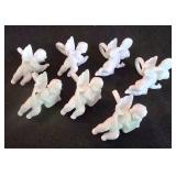 LL-ST - Christmas Napkin Rings Mixed Lot - Drum, Poinsettia, Holly & Porcelain Angels