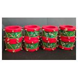 LL-ST - Christmas Napkin Rings Mixed Lot - Drum, Poinsettia, Holly & Porcelain Angels