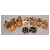 LL-ST - Autumn Decor Harvest Table Runner, Cornucopia & Leaf Clips Mixed Lot