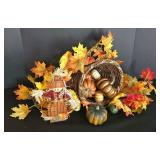 LL-ST - Autumn Decor Harvest Table Runner, Cornucopia & Leaf Clips Mixed Lot