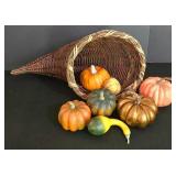 LL-ST - Autumn Decor Harvest Table Runner, Cornucopia & Leaf Clips Mixed Lot