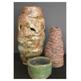 LL-ST - Handcrafted Pottery Vessels (Lot of 3)