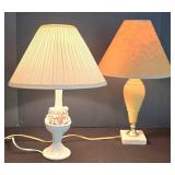 LL-ST - Table Lamps Pair Porcelain & Glass Japan Mark