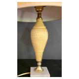 LL-ST - Table Lamps Pair Porcelain & Glass Japan Mark