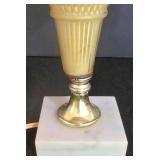LL-ST - Table Lamps Pair Porcelain & Glass Japan Mark