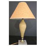 LL-ST - Table Lamps Pair Porcelain & Glass Japan Mark