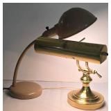 LL-ST - Adjustable Desk Lamps Powell Brass & Tan (Lot of 2)