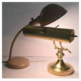 LL-ST - Adjustable Desk Lamps Powell Brass & Tan (Lot of 2)