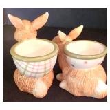 K - Easter Decor Mixed Lot the Mane Lion Platter Artline Rabbit Figures & Spreaders