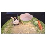 K - Easter Decor Mixed Lot the Mane Lion Platter Artline Rabbit Figures & Spreaders
