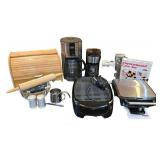 K - Kitchen Appliance Bundle Cuisinart Waffle Maker, Hamilton Beach Coffee Maker & Grill Mixed Lot