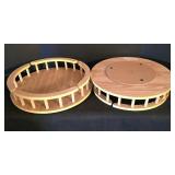 K - Wood Lazy Susan Set With Basket (Lot of 3)