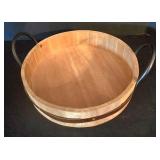 K - Wood Lazy Susan Set With Basket (Lot of 3)