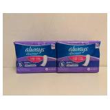 NEW ALWAYS DISCREET PADS 39CT 2 PACKS