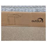 NEW CWC OUTDURA 10’ MARKET UMBRELLA BLACK/WHITE STRIPED