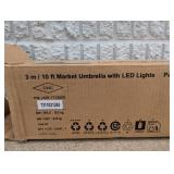 CWC OUTDURA 10’ MARKET UMBRELLA W/ LED LIGHTS BLUE