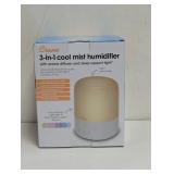 NEW CRANE 3-IN-1 COOL MIST HUMIDIFIER WITH AROMA DIFFUSER AND SLEEP SUPPORT LIGHT
