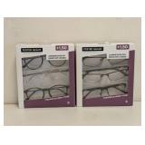 (2) NEW FOSTER GRANT +1.50 READING GLASSES 3PK