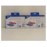 (2) THE FIRST YEARS TAKE & TOSS DOUBLE DUTY PLATES 4PK BLUE/GREEN & RED/PURPLE