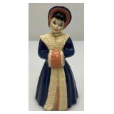 Vintage Collectible  Ceramic Victorian Woman Figurine Bell 5 1/4"