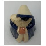 Vintage Collectible  Ceramic Victorian Woman Figurine Bell 5 1/4"
