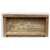 Vintage Atlantic No.510 Washboard With Glass 12 1/2" x 24" (Glass Has Small Crack In Corner)