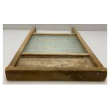 Vintage Atlantic No.510 Washboard With Glass 12 1/2" x 24" (Glass Has Small Crack In Corner)