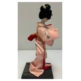 Vintage Geisha Girl Doll Hand Crafted On Base 11 1/2"