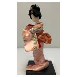 Vintage Geisha Girl Doll Hand Crafted On Base 11 1/2"
