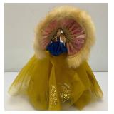 Vintage Collectible Korean Big Eyes Bradley Style Silk Dolls On Base 9" x 10"