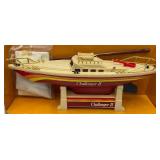 Vintage Battery Operated CHALLENGER II Sail Boat In Original Box (New Old Stock) Box Bad