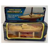 Vintage Battery Operated CHALLENGER II Sail Boat In Original Box (New Old Stock) Box Bad