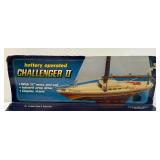 Vintage Battery Operated CHALLENGER II Sail Boat In Original Box (New Old Stock) Box Bad