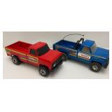 Two Vintage TONKA Pickup Trucks One Has Removable Tires (One Tire Missing)