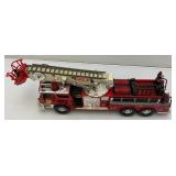 Two Vintage Plastic Fire Trucks Including Nylint 16" And One Battery Operated 20"