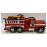 Two Vintage Plastic Fire Trucks Including Nylint 16" And One Battery Operated 20"