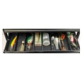 Vintage PLANO Marbled Plastic Tackle Box With Misc. Tackle