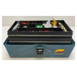 Vintage PLANO Marbled Plastic Tackle Box With Misc. Tackle