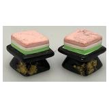 Collectible Miniature Dynasty Hina Dolls Set Tabletop Ceramic Decoration Japanese Display Set 4" x 5"