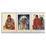 EST. $250.00-$500.00 1958 GREAT NORTHERN RAILWAY Blackfoot Indians Of Glacier National park Print Set