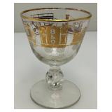 8 Mid-Century Libbey Crystal B&O Baltimore Ohio Railroad Footed Cocktail Glasses In Original Box