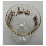 8 Mid-Century Libbey Crystal B&O Baltimore Ohio Railroad Footed Cocktail Glasses In Original Box