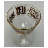 8 Mid-Century Libbey Crystal B&O Baltimore Ohio Railroad Footed Cocktail Glasses In Original Box