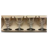 8 Mid-Century Libbey Crystal B&O Baltimore Ohio Railroad Footed Cocktail Glasses In Original Box