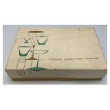 8 Mid-Century Libbey Crystal B&O Baltimore Ohio Railroad Footed Cocktail Glasses In Original Box